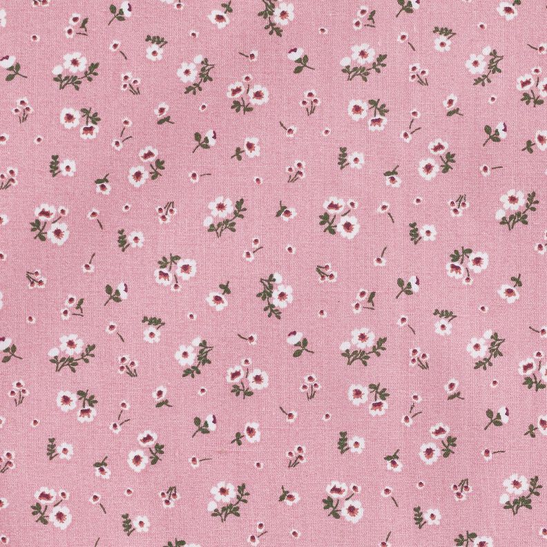 Organic Cotton Poplin little flowers – dusky pink,  image number 1