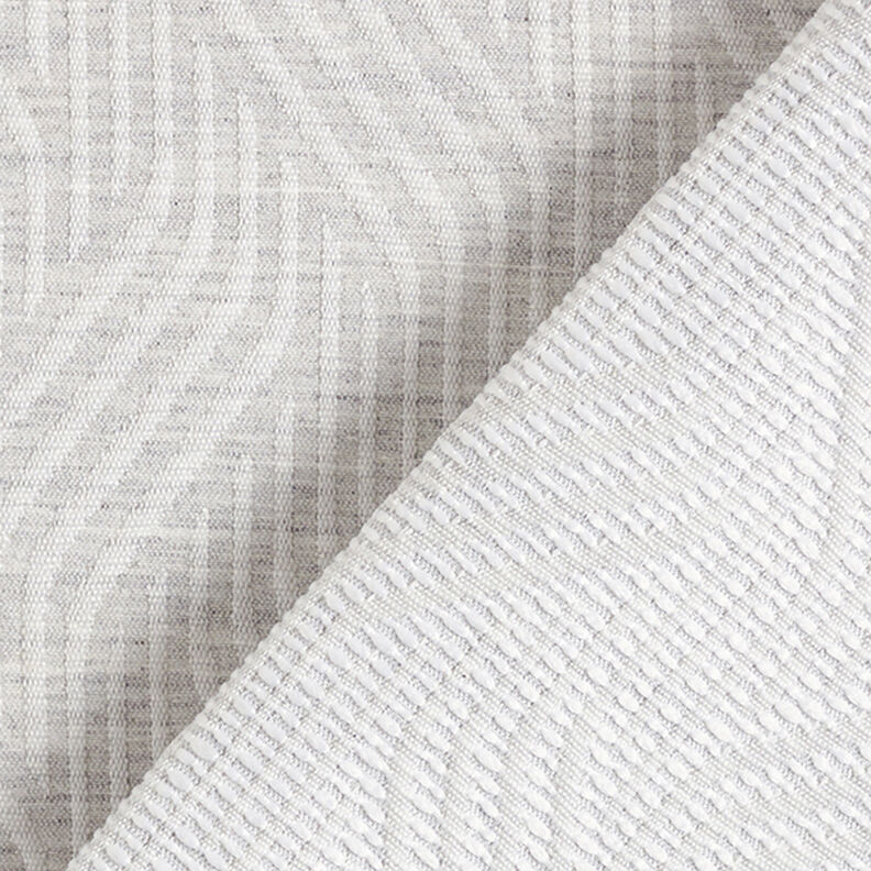 Decorative jacquard fabric, wavy lines – light grey,  image number 4