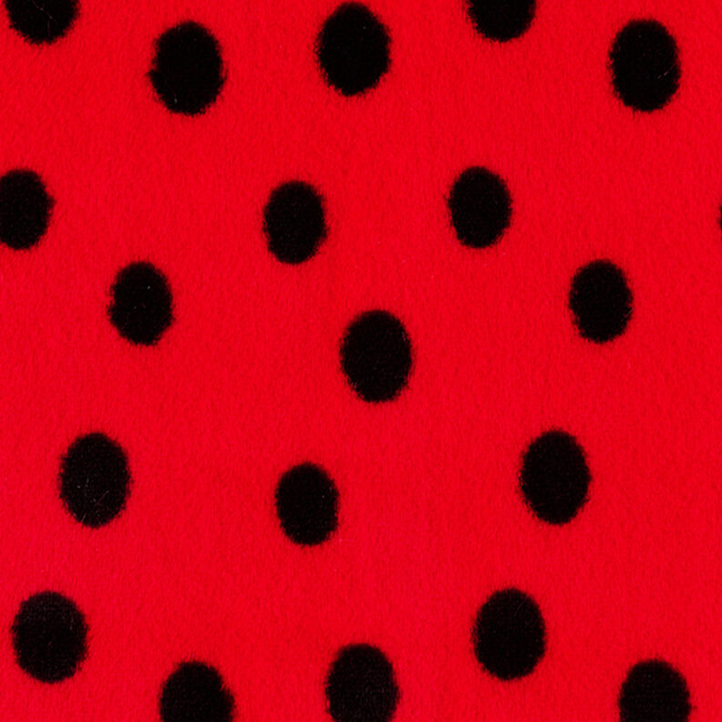 Faux fur, ladybug dots – red/black,  image number 1