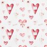 Cotton Jersey watercolour hearts Digital Print – ivory/hollyhock,  thumbnail number 1