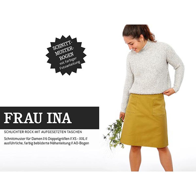 FRAU INA - simple skirt with patch pockets, Studio Schnittreif | XS - XXL,  image number 1