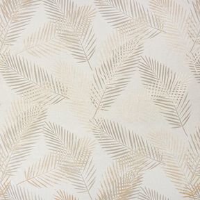 Metallic Palm Fronds Blackout Fabric – beige/gold, 