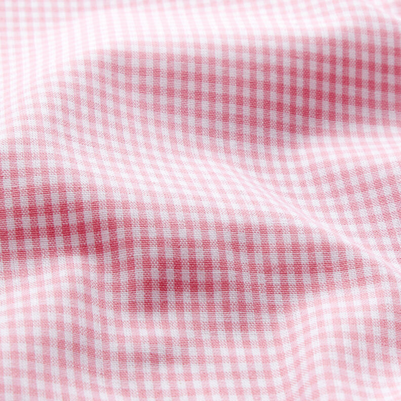 Cotton Vichy check 0,2 cm – pink/white,  image number 2