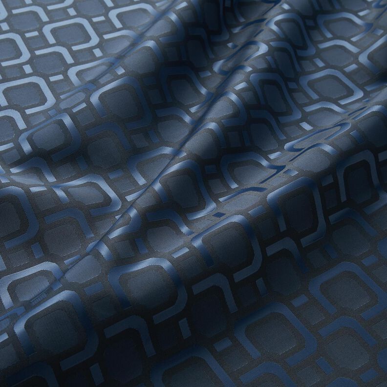 Lining Fabric Jacquard Retro Pattern – navy blue,  image number 2