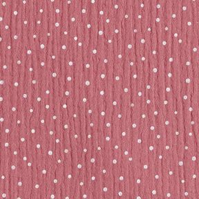 Double Gauze/Muslin Polka Dots – dusky pink/white, 