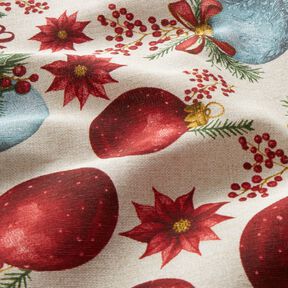 Decor Fabric Canvas Christmas Tree Baubles – natural/carmine, 