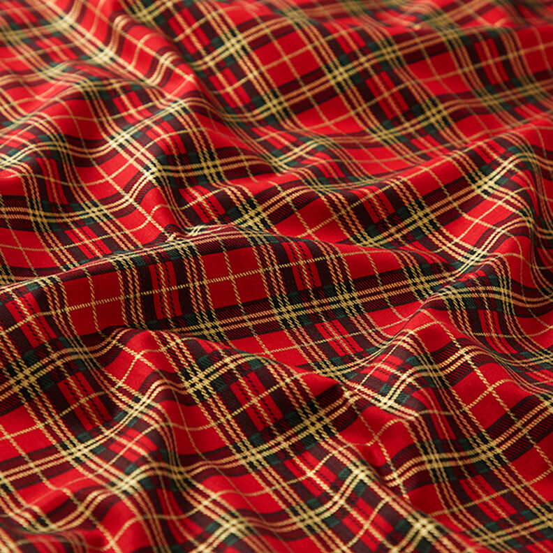 Cretonne Decor Fabric Christmas Check – red,  image number 2