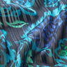 Chiffon Satin Glitter Stripes Paisley Flowers – turquoise/black,  thumbnail number 3