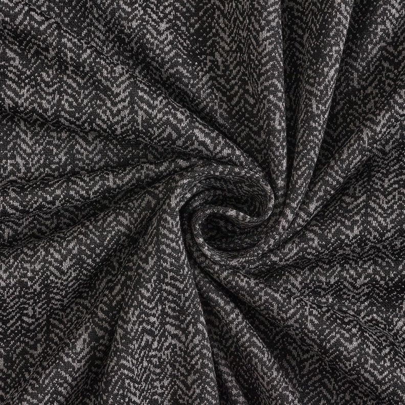 Jacquard knit abstract herringbone – grey/black,  image number 3