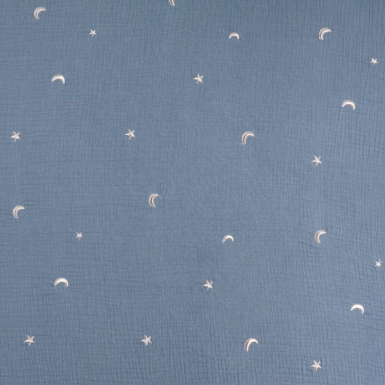 Double Gauze/Muslin Embroidered stars | by Poppy blue grey,  image number 1