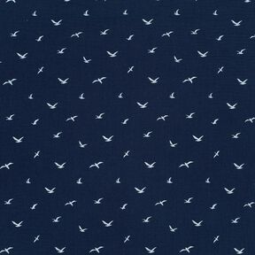 Double Gauze/Muslin seagulls – blue-black/white, 