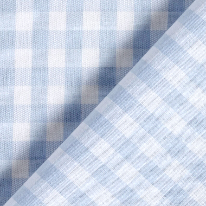 Cotton Vichy check 1 cm – light wash denim blue/white,  image number 4