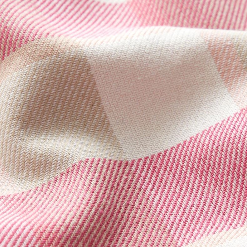 Cotton flannel large check – white/pink,  image number 3