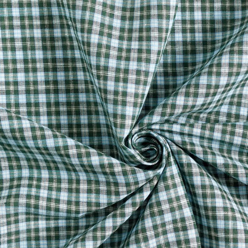 Cotton fabric overlaid gingham – fir green/light blue,  image number 3