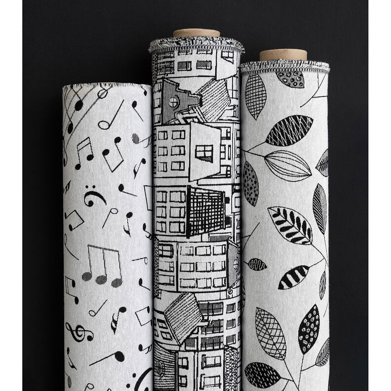 Decor Fabric Jacquard Village in line art – black/white,  image number 5