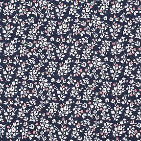 Cotton Jersey Sweet Little Flowers with Hearts – navy blue, 