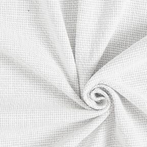 Bouclé boxes cotton fabric – white, 