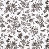 viscose fabric flowers and butterflies – white/black,  thumbnail number 1