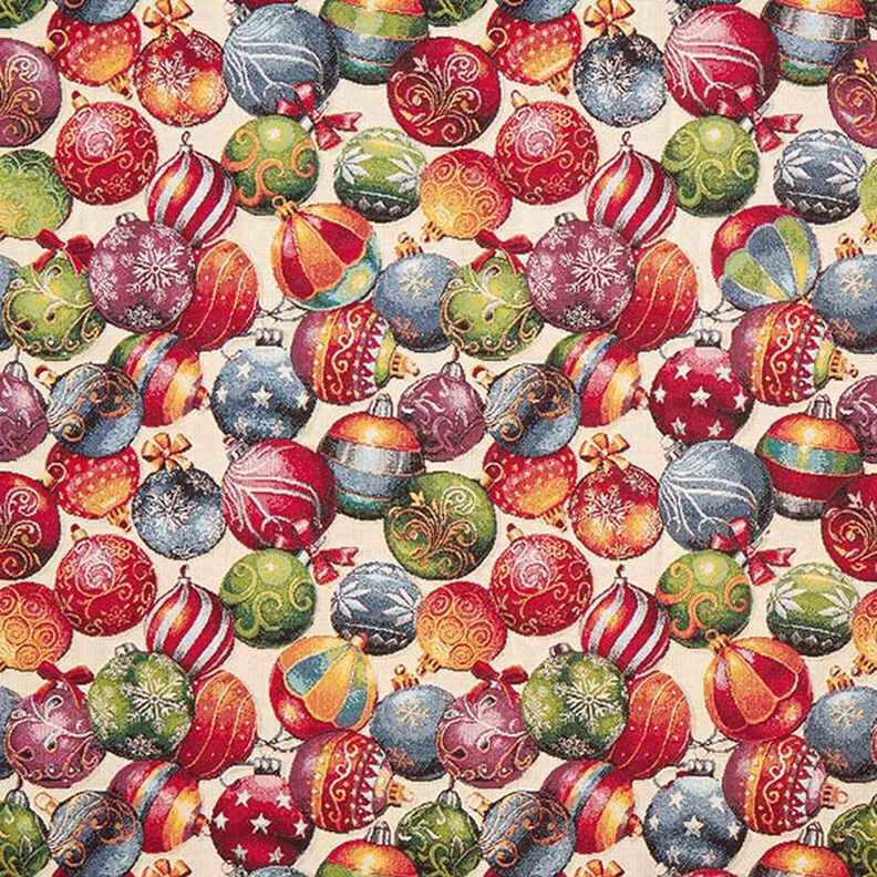 Tapestry Decor Fabric Colourful Christmas Baubles,  image number 1