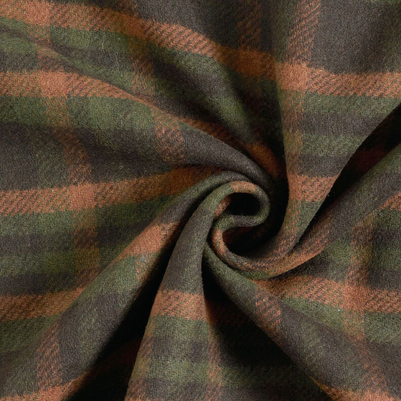 Coat fabric double-face tartan – terracotta/fir green,  image number 4