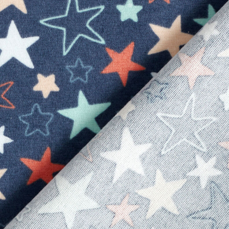 Cotton Flannel colourful stars – navy blue,  image number 4