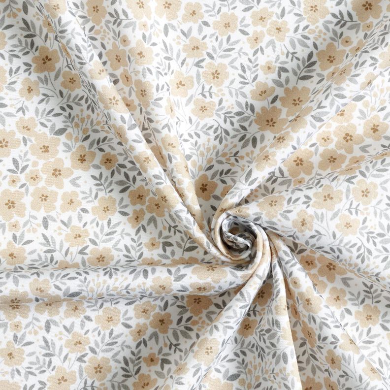 Decor Fabric Sateen sea of blooms – cashew/white,  image number 3