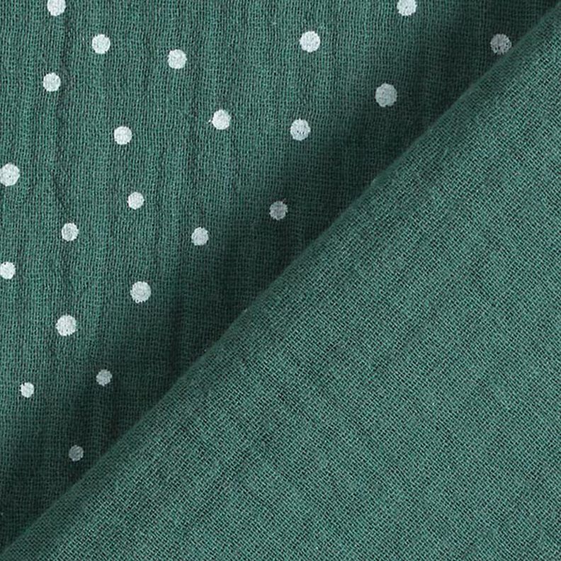 Double Gauze/Muslin Polka Dots – dark green/white,  image number 4