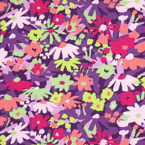 GOTS Cotton Jersey Pop Blossom | Nerida Hansen – aubergine, 