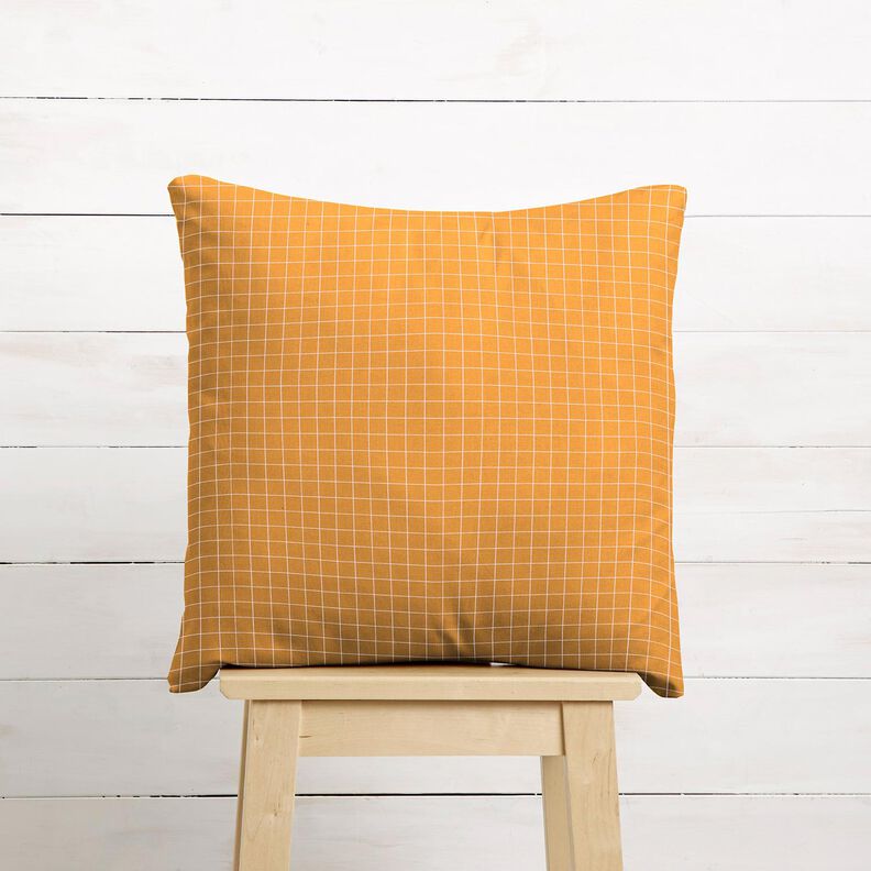 Cotton Cretonne Grid check – curry yellow,  image number 7