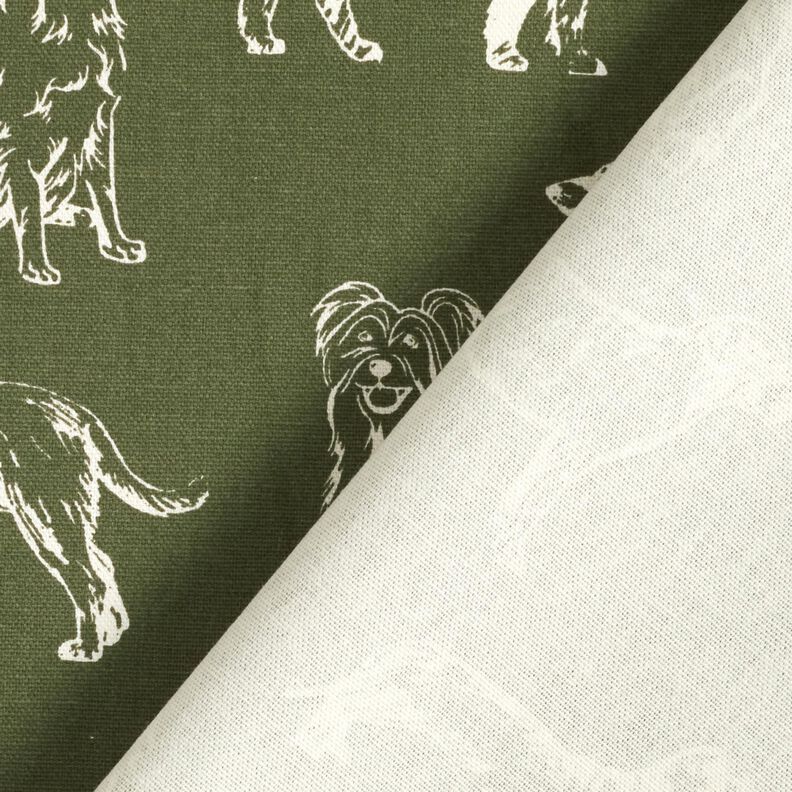 Decor Fabric Canvas Dogs – dark pine/cream,  image number 4