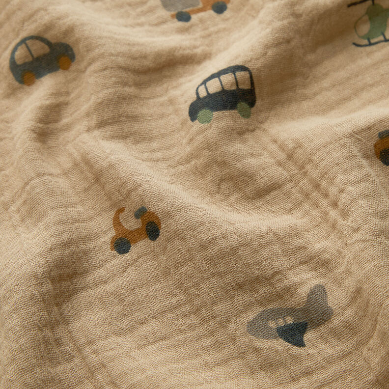 GOTS Double Gauze/Muslin Vehicles – dark beige,  image number 2