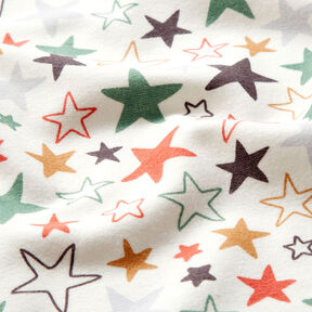 Cotton Flannel colourful stars – ivory, 