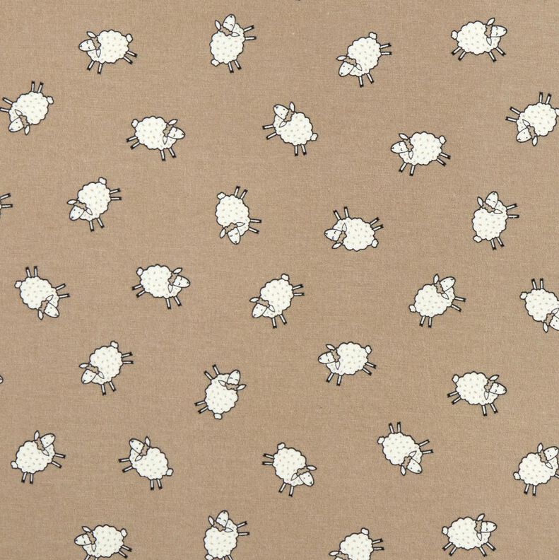 Cotton Flannel Lambs | by Poppy – dark taupe,  image number 1