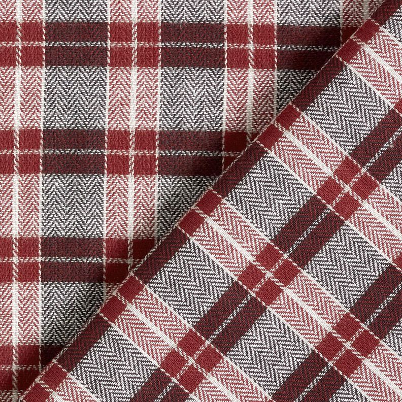 Flannel Check and Herringbone – burgundy/dark grey,  image number 4