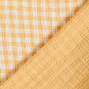 Double Gauze/Muslin Yarn dyed gingham – antique gold/white, 