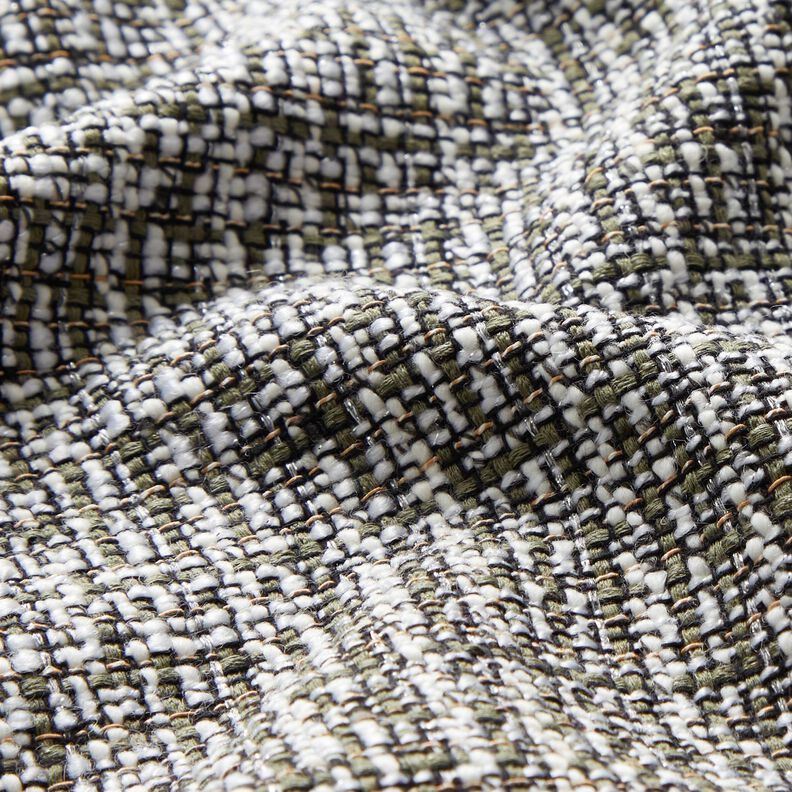 Boucle glitter effect threads – khaki/white,  image number 2