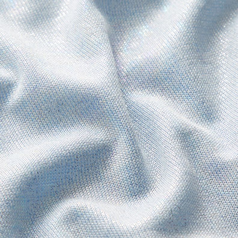 Fine knit, shiny effect melange – light blue,  image number 3