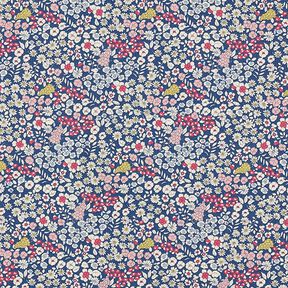 Decor Fabric Half Panama Little Flowers – navy blue, 