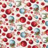 Decor Fabric Canvas Christmas Tree Baubles – natural/carmine,  thumbnail number 1