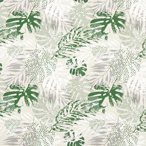 Exotic leaves coated cotton – natural/green, 