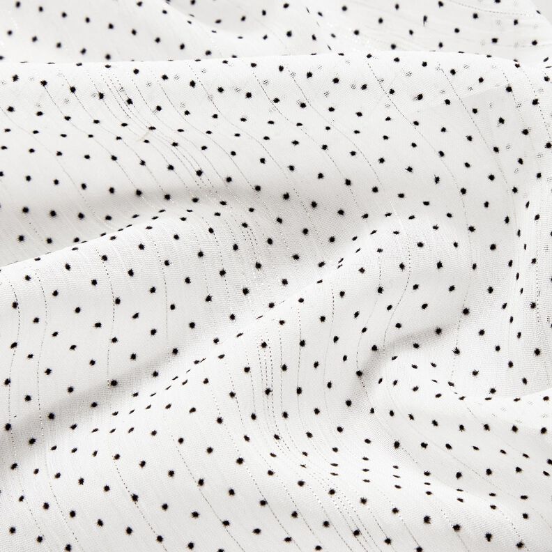 Glitter stripes and dots chiffon – white,  image number 2