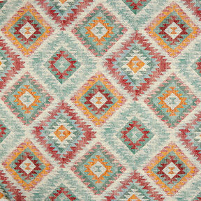 Decor Fabric Tapestry Fabric Ethno Diamonds – light turquoise/light beige, 