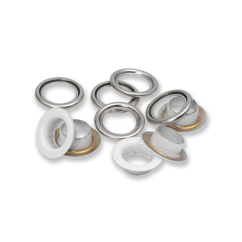 Eyelets with washers [20 pieces | Ø 11 mm] | Prym – white/metallic silver,  image number 1