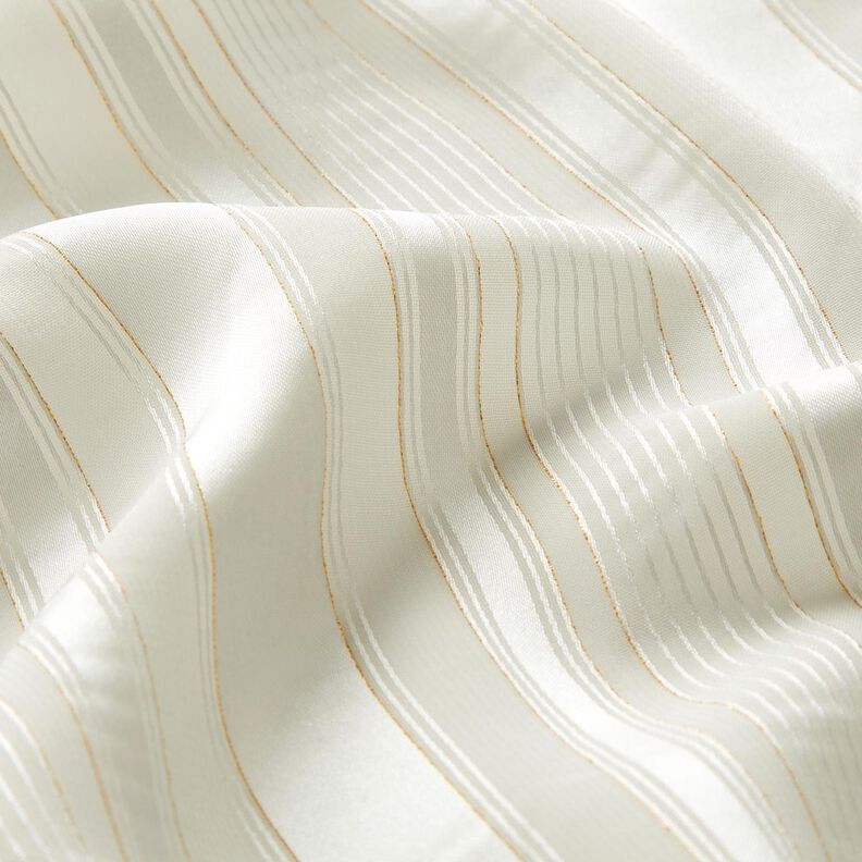 Chiffon Satin stripes with Glitter – white,  image number 2