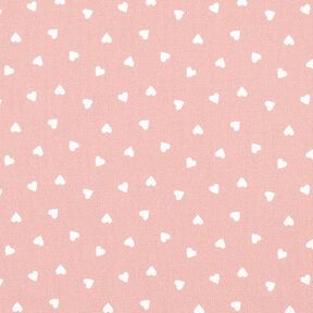 Scattered hearts organic cotton poplin – dusky pink, 