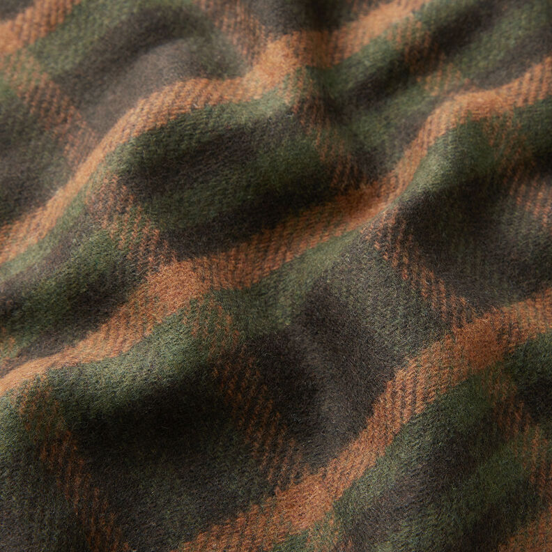 Coat fabric double-face tartan – terracotta/fir green,  image number 3