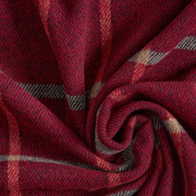 Coating Fabric Large Check – burgundy/black,  image number 3