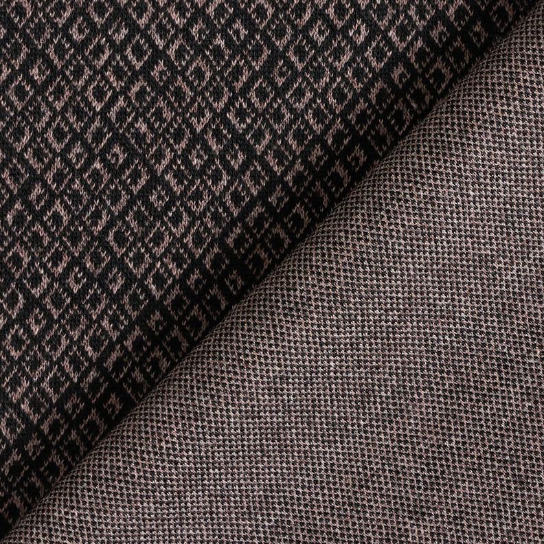 Jacquard knit irregular diamonds – brown/black,  image number 4