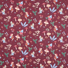 Cotton Poplin Fairy World – burgundy, 