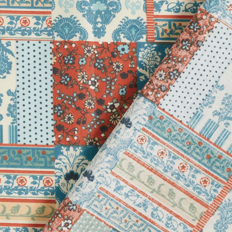 Cotton Cretonne floral patchwork – blue,  image number 4